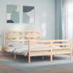 Estructura de cama con cabecero madera maciza 160x200 cm