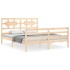 Estructura de cama con cabecero madera maciza 160x200