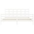 Estructura de cama con cabecero madera maciza blanco 200x200