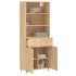 Aparador alto madera contrachapada color roble 69,5x34x180