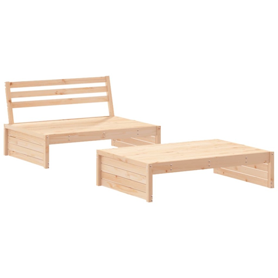 Juego de muebles de jardín 2 piezas madera maciza de