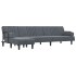 Sofá cama en forma de L terciopelo gris oscuro 260x140x70