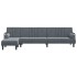 Sofá cama en forma de L terciopelo gris oscuro 260x140x70