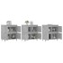 Aparadores 3 uds madera contrachapada gris