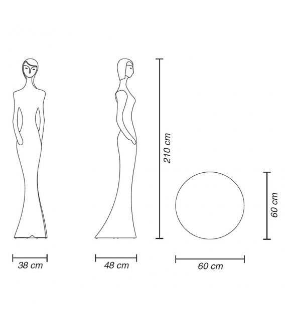 Lámpara con forma de mujer, modelo Penélope para Interior
