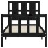 Estructura de cama con cabecero madera maciza negro 100x200