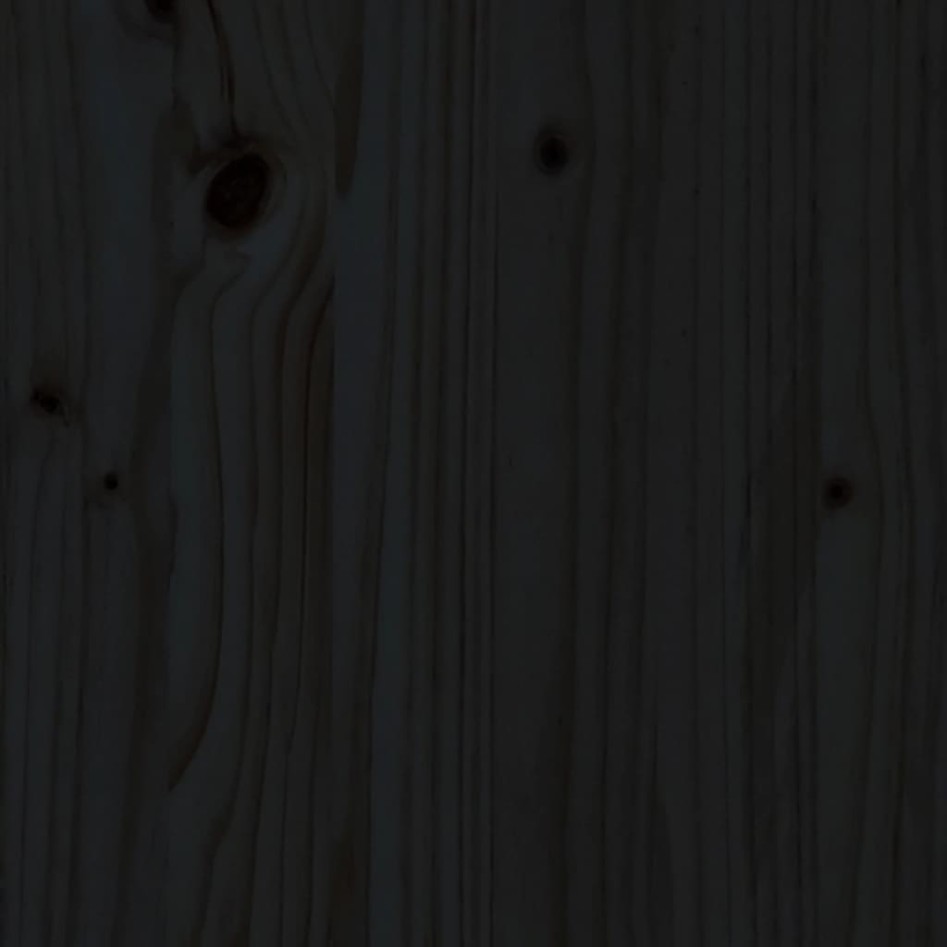 Estructura de cama con cabecero madera maciza negro 180x200