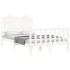 Estructura de cama con cabecero madera maciza blanco 120x200