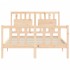 Estructura de cama con cabecero madera maciza 140x200