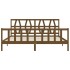 Estructura cama y cabecero madera maciza marrón miel 200x200