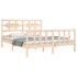 Estructura de cama de matrimonio con cabecero madera