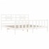 Estructura de cama con cabecero madera maciza blanco 200x200