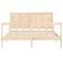 Estructura de cama con cabecero madera maciza 160x200
