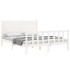 Estructura de cama con cabecero madera maciza blanco 160x200