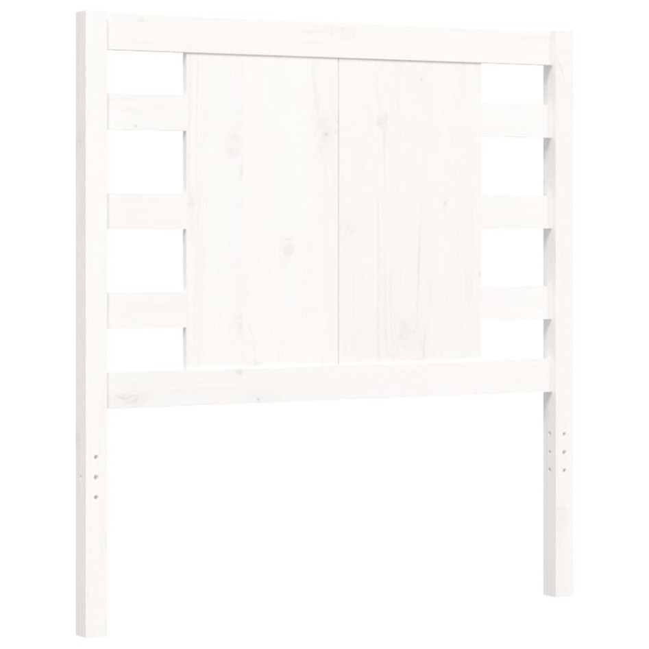 Estructura de cama con cabecero madera maciza blanco 100x200