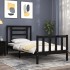 Estructura de cama individual con cabecero madera maciza