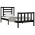Estructura de cama individual con cabecero madera maciza