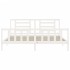Estructura de cama con cabecero madera maciza blanco 200x200
