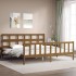 Estructura cama y cabecero madera maciza marrón miel 200x200