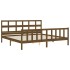 Estructura cama y cabecero madera maciza marrón miel 200x200