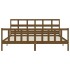 Estructura cama y cabecero madera maciza marrón miel 200x200