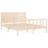 Estructura de cama con cabecero madera maciza 160x200