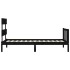 Estructura de cama individual con cabecero madera maciza
