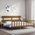 Estructura cama y cabecero madera maciza marrón miel 200x200