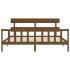 Estructura cama y cabecero madera maciza marrón miel 200x200