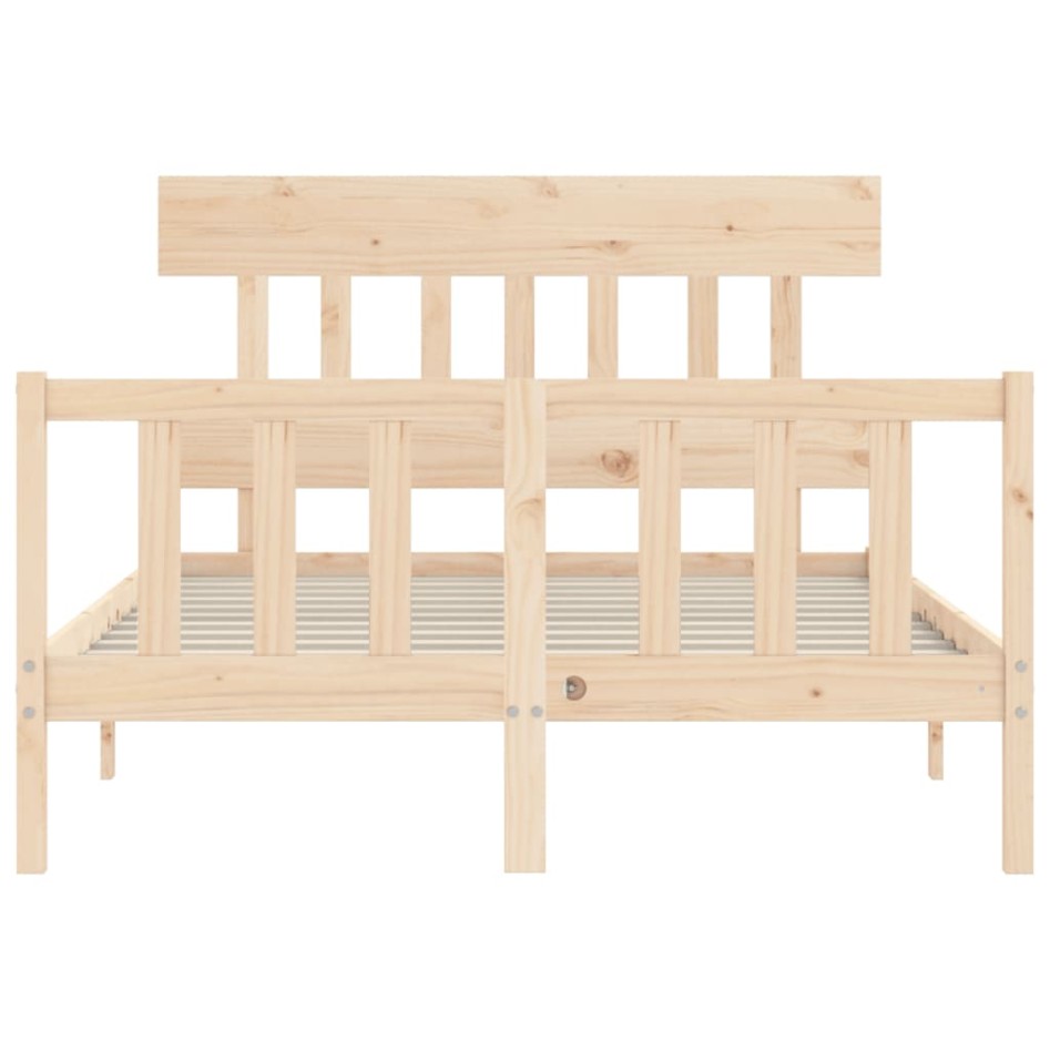 Estructura de cama de matrimonio con cabecero madera