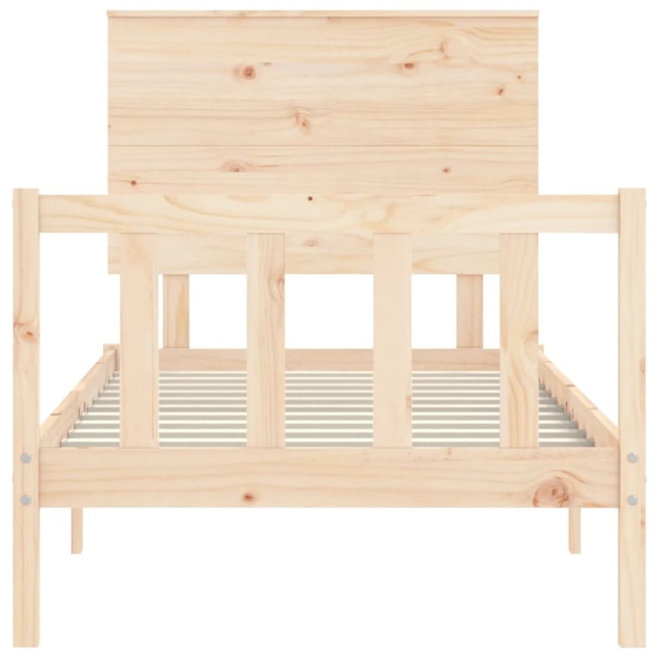 Estructura de cama con cabecero madera maciza 100x200