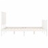 Estructura de cama con cabecero madera maciza blanco 200x200