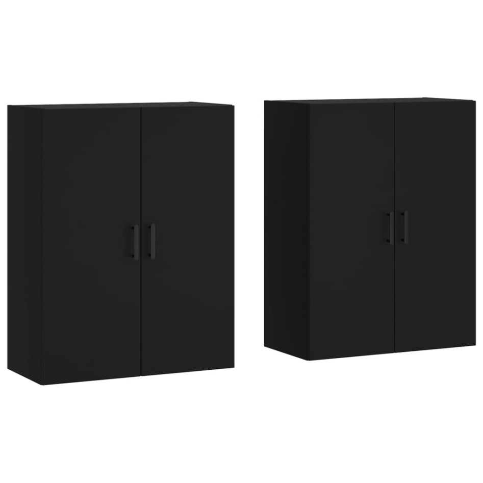 Armarios de pared 2 unidades negro 69,5x34x90