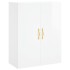 Aparador alto madera contrachapada blanco brillo 69,5x34x180