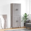 Aparador alto madera contrachapada gris sonoma 69,5x34x180 cm