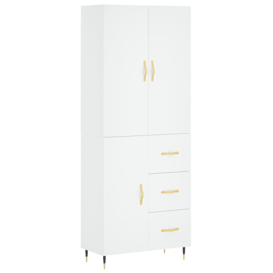 Aparador alto madera contrachapada blanco 69,5x34x180