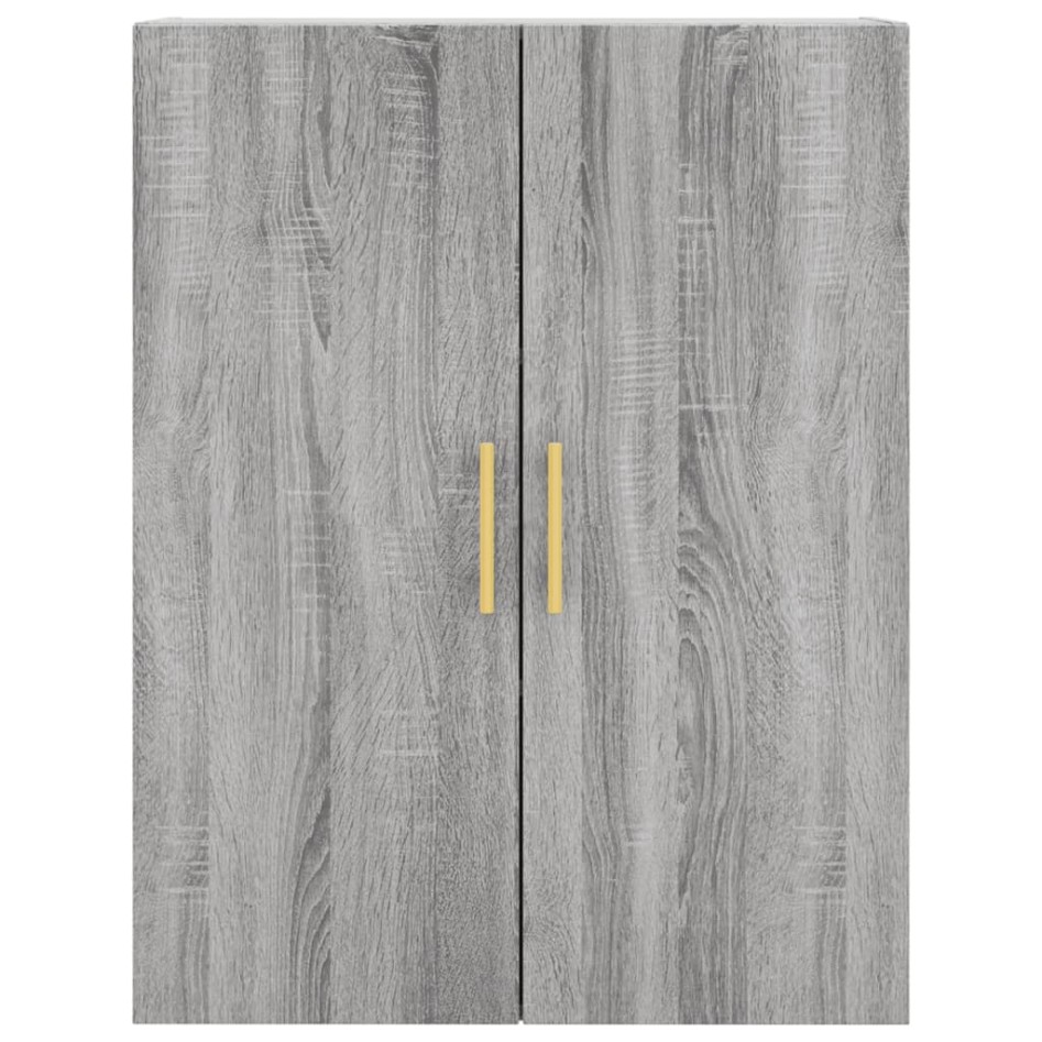 Aparador alto madera contrachapada gris sonoma 69,5x34x180