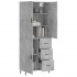 Aparador alto madera contrachapada gris hormigón 69,5x34x180
