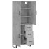 Aparador alto madera contrachapada gris hormigón 69,5x34x180
