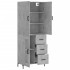Aparador alto madera contrachapada gris hormigón 69,5x34x180