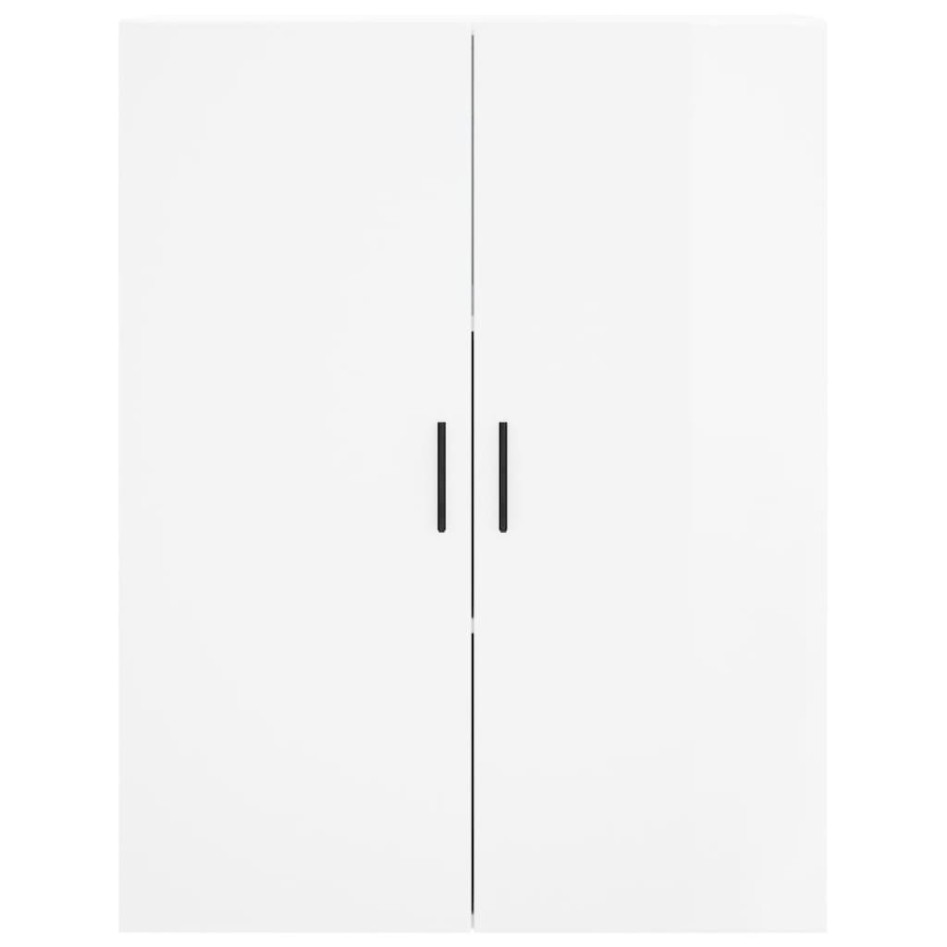 Aparador alto madera contrachapada blanco brillo 69,5x34x180