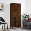 Aparador alto madera contrachapada marrón roble 69,5x34x180 cm