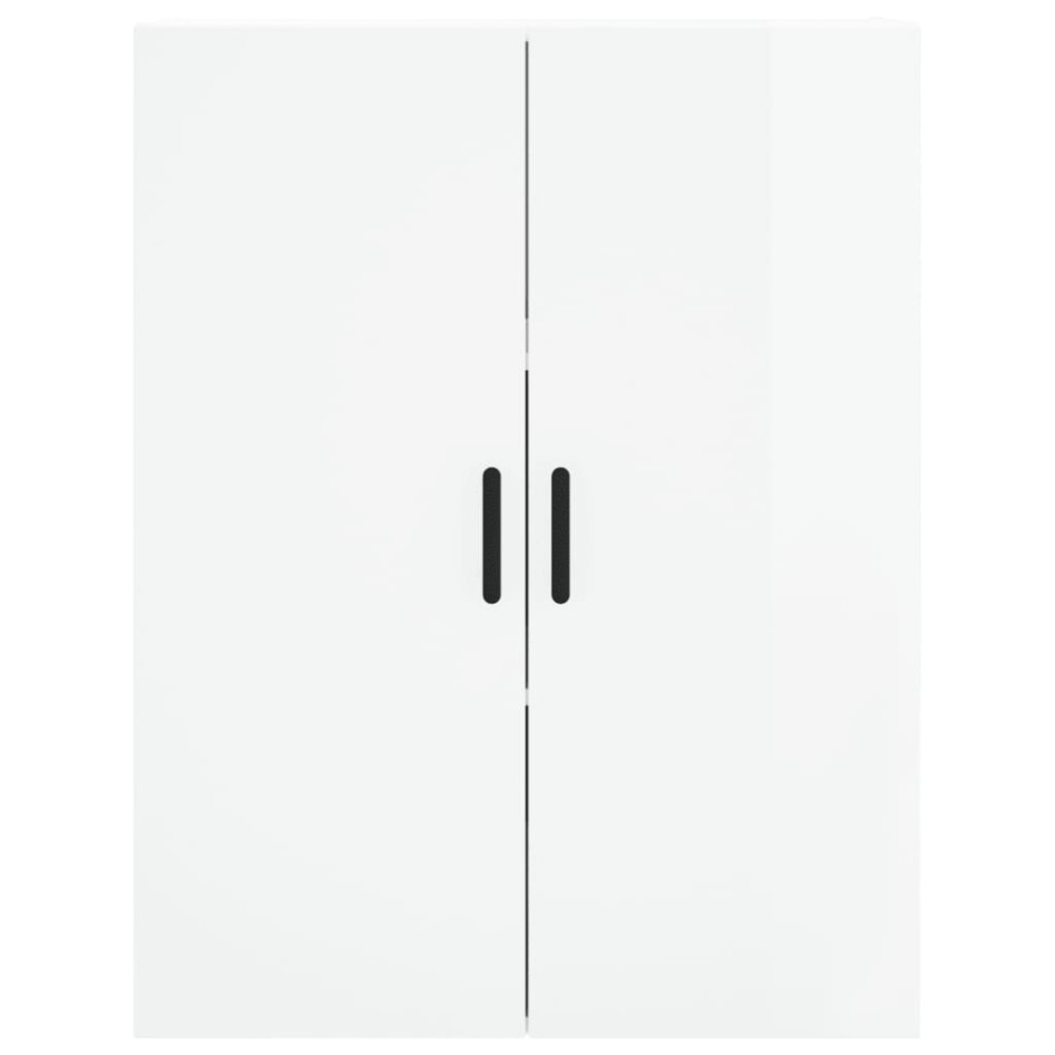 Aparador alto madera contrachapada blanco brillo 69,5x34x180