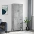 Aparador alto madera contrachapada gris hormigón 69,5x34x180