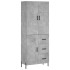 Aparador alto madera contrachapada gris hormigón 69,5x34x180