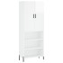 Aparador alto madera contrachapada blanco brillo 69,5x34x180
