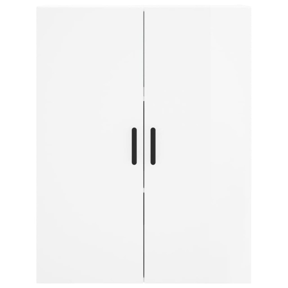 Aparador alto madera contrachapada blanco brillo 69,5x34x180