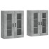 Armarios de pared 2 uds madera de ingeniería gris