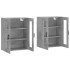 Armarios de pared 2 uds madera de ingeniería gris