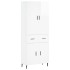 Aparador alto madera contrachapada blanco brillo 69,5x34x180
